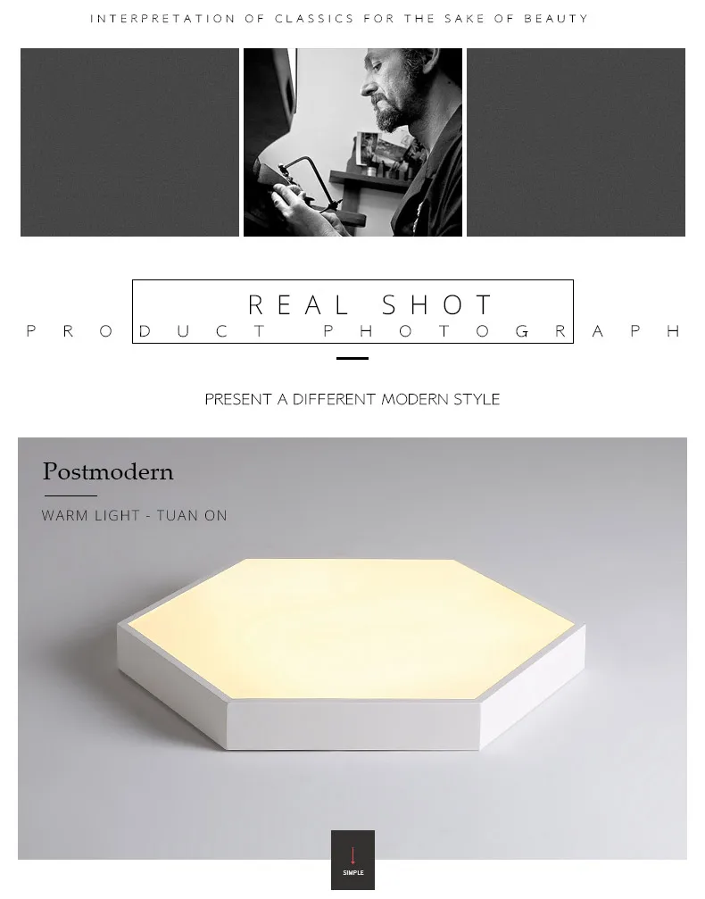 DX Ultra-Thin Hexagon Ceiling Lights (8)