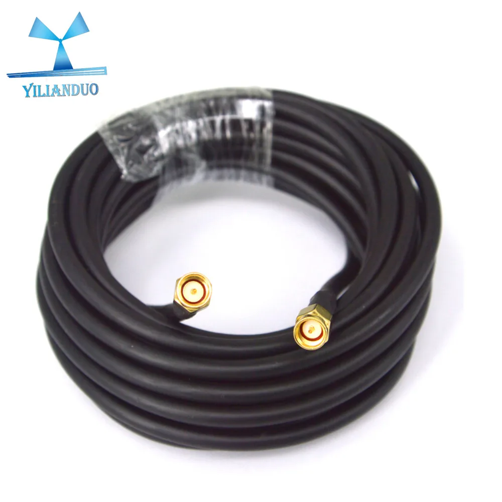 

YILIANDUO WiFi Antenna Extension Cable SMA Male to SMA Male Jack 50 Ohm RG58 5M Coaxial Wireless Feeder Pigtail Cable