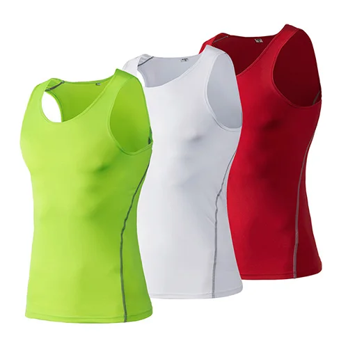 green white red Фитнес-Спортзал Бодибилдинг TankTop Спортивная Трикотажная компрессионная майка без рукавов тренировочный топ для бега быстросохнущая белая гимнастическая майка - Цвет: green white red
