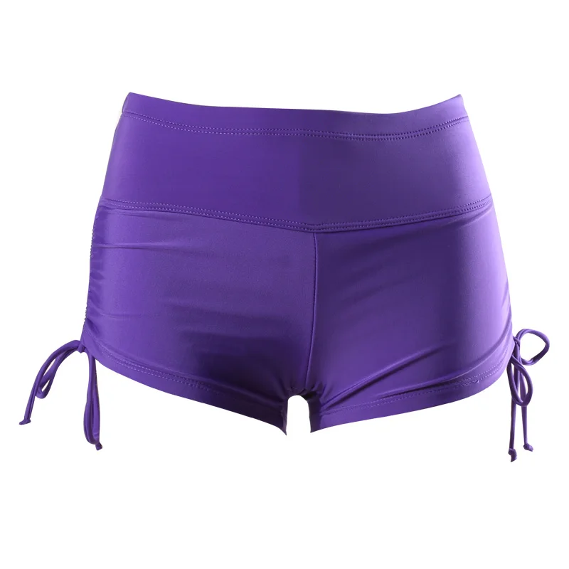 Летние Для женщин пляжные Сёрфинг Быстросохнущие шорты влаги влагу сплошной Цвет Плавание коротышка Шорты для женщин Мужские Шорты для купания - Цвет: Фиолетовый