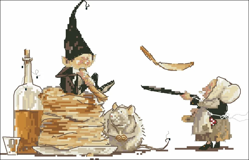

Needlework 14CT 16CT 18CT Cross Stitch, DIY Count Cross Stitch, Embroidery Set,pancakes