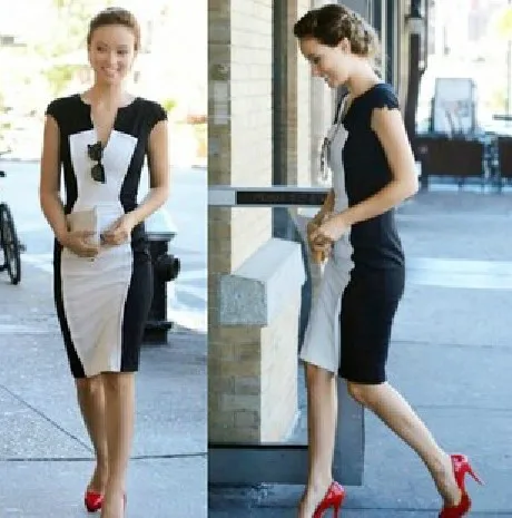 Black and White Midi Dress