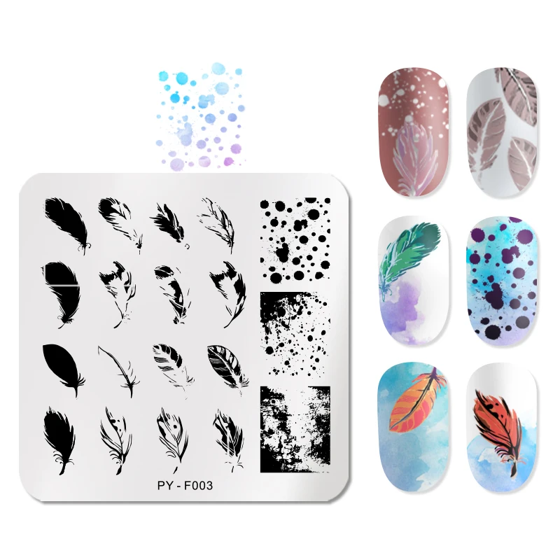 PICT YOU геометрические пластины для штамповки ногтей Цветочные растения натуральные узоры изображения для дизайна ногтей шаблоны для штампов квадратные прямоугольные пластины - Цвет: 5