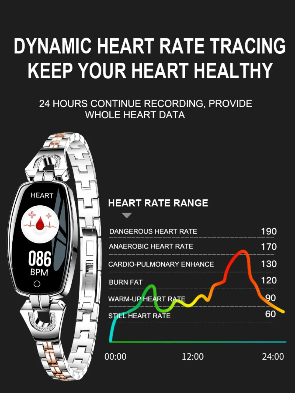 monitoramento de pressão arterial e frequência cardíaca, à prova d'água, 696