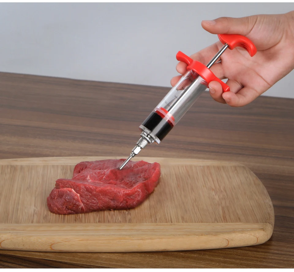 Multi- function Condiment syringe flavoring condiment red wine syringe meat injectors 21.5*7*3.5CM