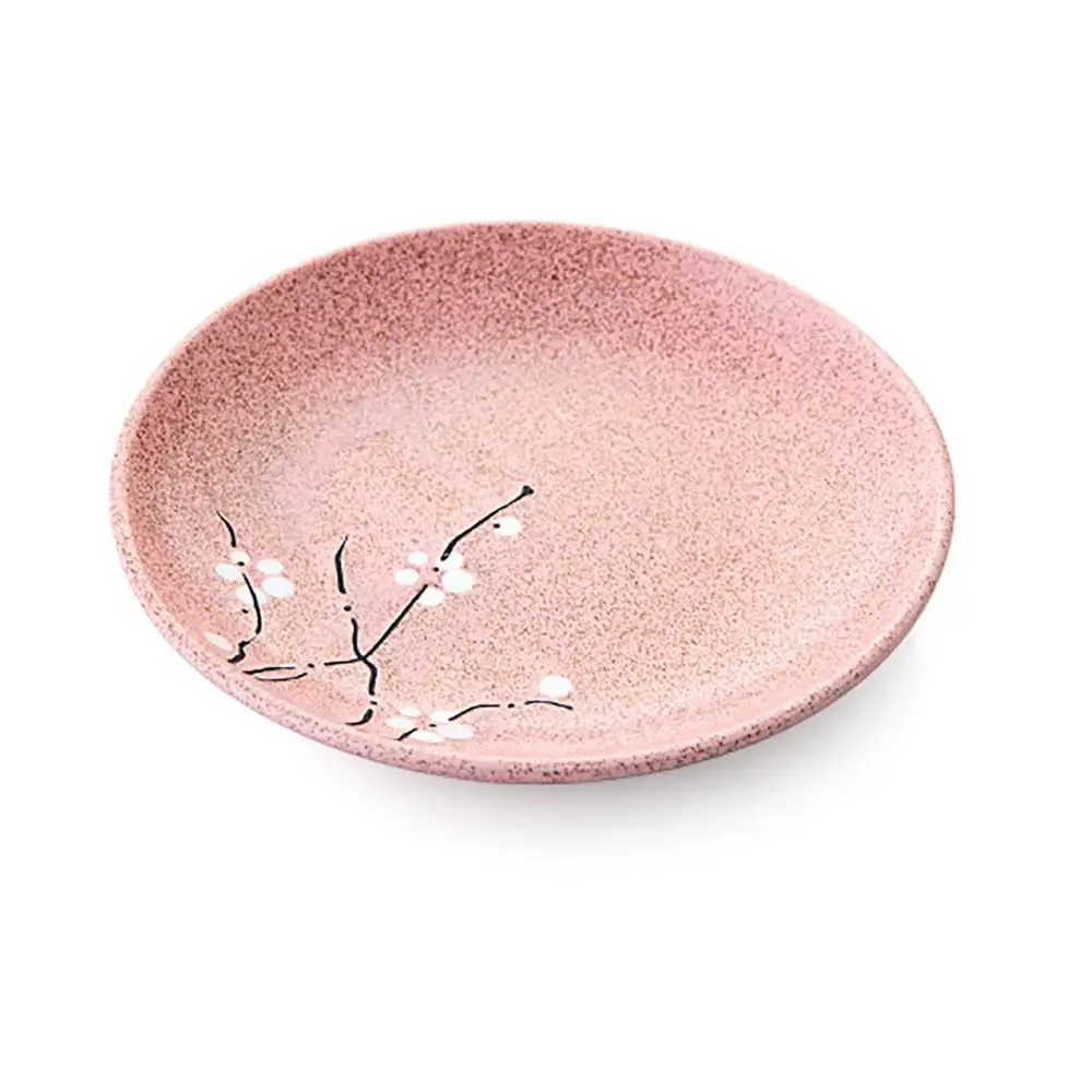 Дизайн сливы, европейский стиль, керамическая посуда, фарфоровая тарелка, чашка, набор посуды, украшение дома - Цвет: 8inch pink