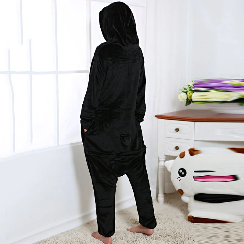 Черный Пингвин Onesie женские пижамы игры мультфильм животных пижамы для взрослых талисман вечерние зимние теплые пижамы C31249AD