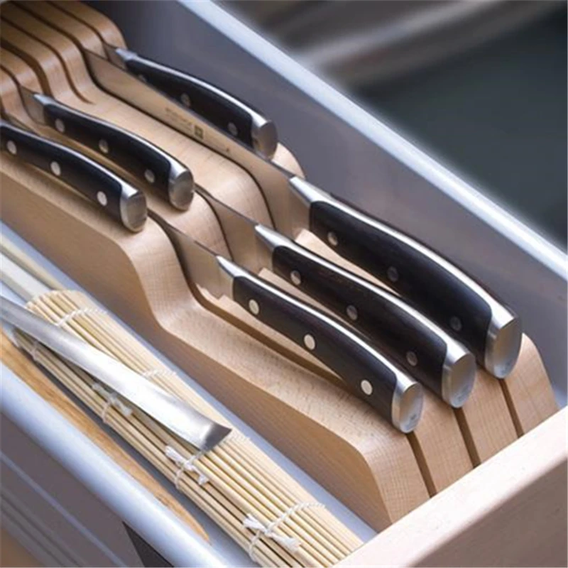 Креативная деревянная подставка для ножей ящики для хранения утвари нож для ящиков Сумки Компактный нож блок Kicthen аксессуары