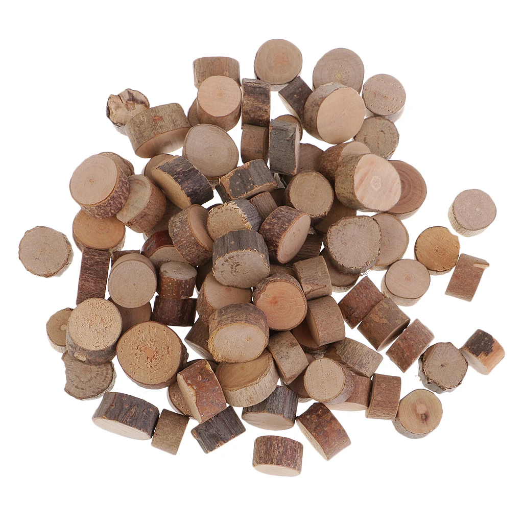 Assorted Sizes Rustic Wood Log Slices Discs Cutout Circle Semicircle Wood Disks Crafts Paint Decor For Wedding DIY Decorations