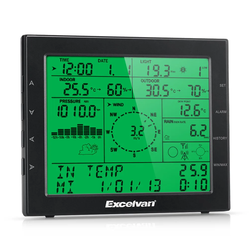 Excelvan Professional Wireless Weather Station with Internet upload plus UV and Light Index19
