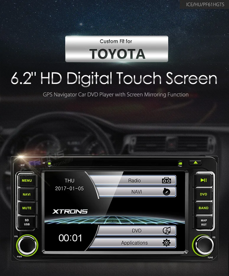 Top XTRONS 6.2" HD Digital Touch Screen 2 din Radio GPS Navigation Car DVD Player for Toyota Toyota RAV4 VIos Hilux Terios Fortuner 0 Top XTRONS 6.2" HD Digital Touch Screen 2 din Radio GPS Navigation Car DVD Player for Toyota Toyota RAV4 VIos Hilux Terios Fortuner 0