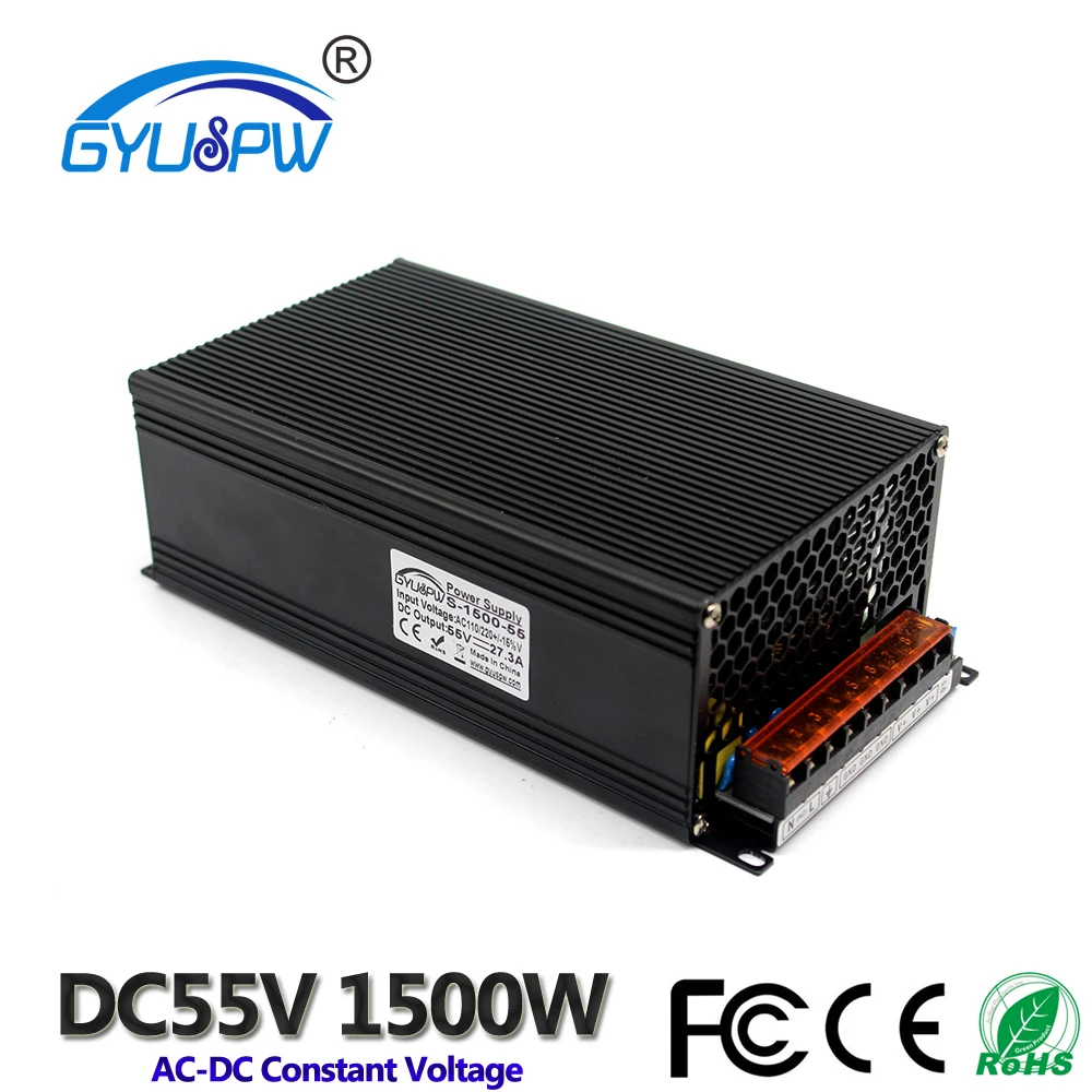 Импульсный источник питания dc 55V 27.3A 1500W светодиодный трансформатор драйвера 110 220v