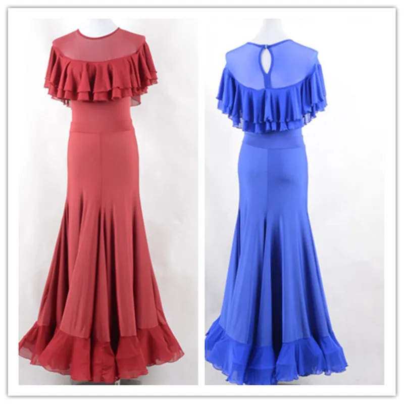 

Women Standard Ballroom Dresses Girls Sleeveless Milk silk Stretchy Dancing Costume Adult Waltz Ballroom Competition Dance Dress