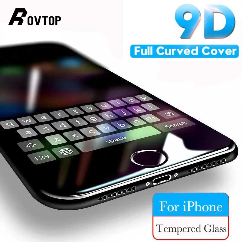 Защитное стекло Rovtop 9D для IPhone 6 S 7 8 Plus Защита экрана X XS XR Max 9 H закаленное на