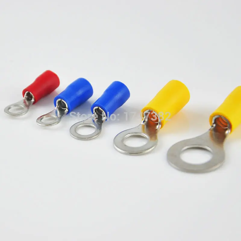 100PCS RV1.25-4 Insulated ring terminal electrical wire crimp connector AWG 22-16