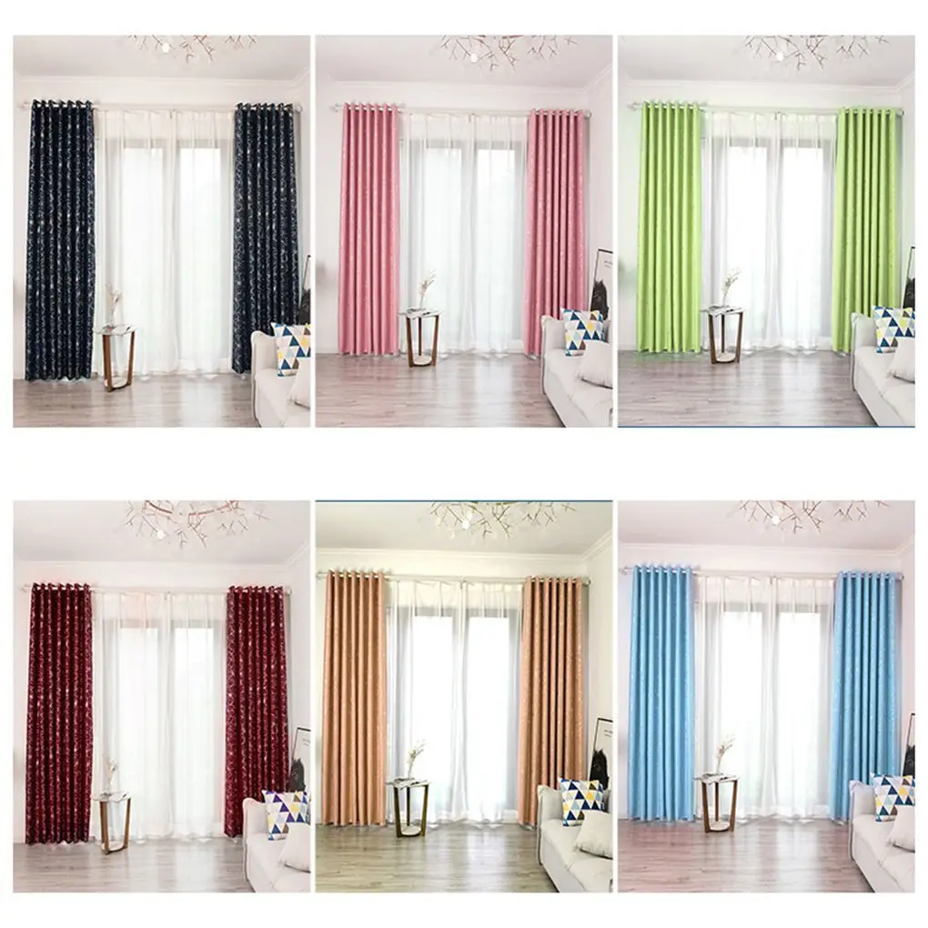 Window Curtain Gilding Flower Printed Blackout Curtain Panels