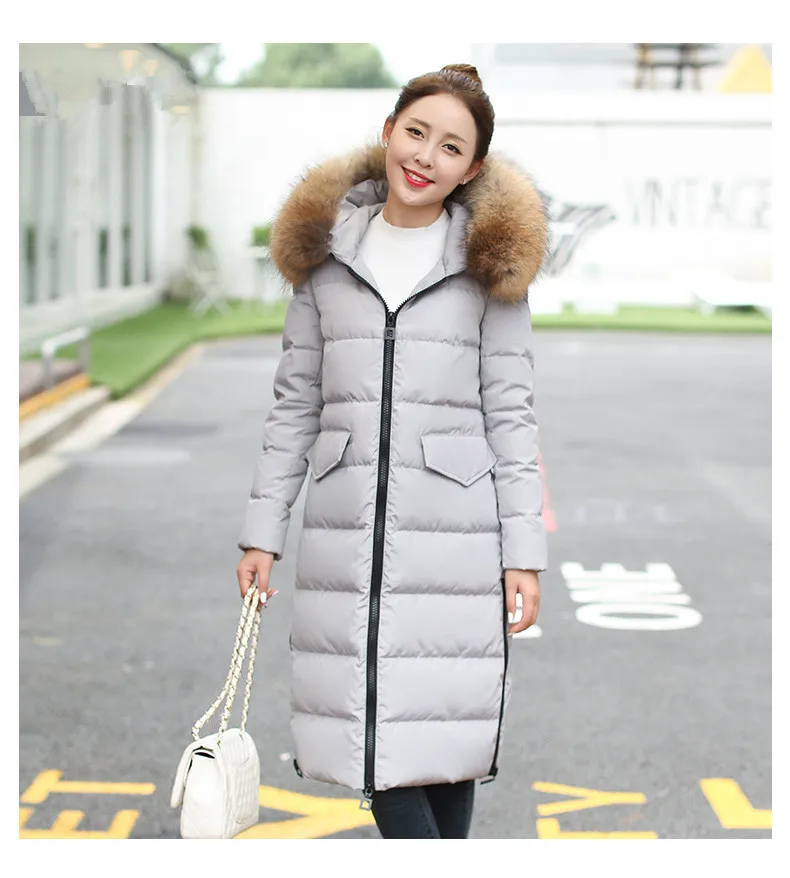 

2018winter new models down jacket large size loose thickening warm hooded women's jacket fashion big fur collar