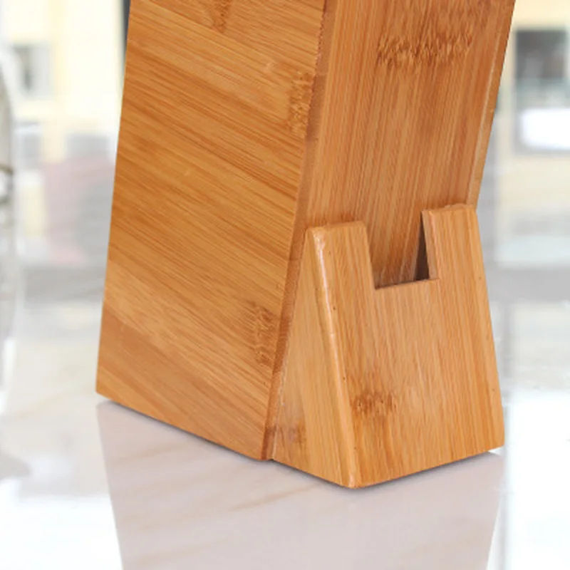 Подставка для кухонных ножей, 1 шт., функциональный Универсальный экологичный бамбуковый нож для установки в стойку блок для хранения Подставка-органайзер для ресторана