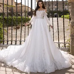 Loverxu иллюзия совок линия накладное украшение для свадебного платья с расклешенными рукавами от плеча платье для невесты без спинки суд
