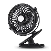 Портативный usb-вентилятор 18650 Перезаряжаемые Батарея или управляемый через USB клип на вентилятор вращение на 360 градусов, маленький настольный вентилятор для ребенка путешествия
