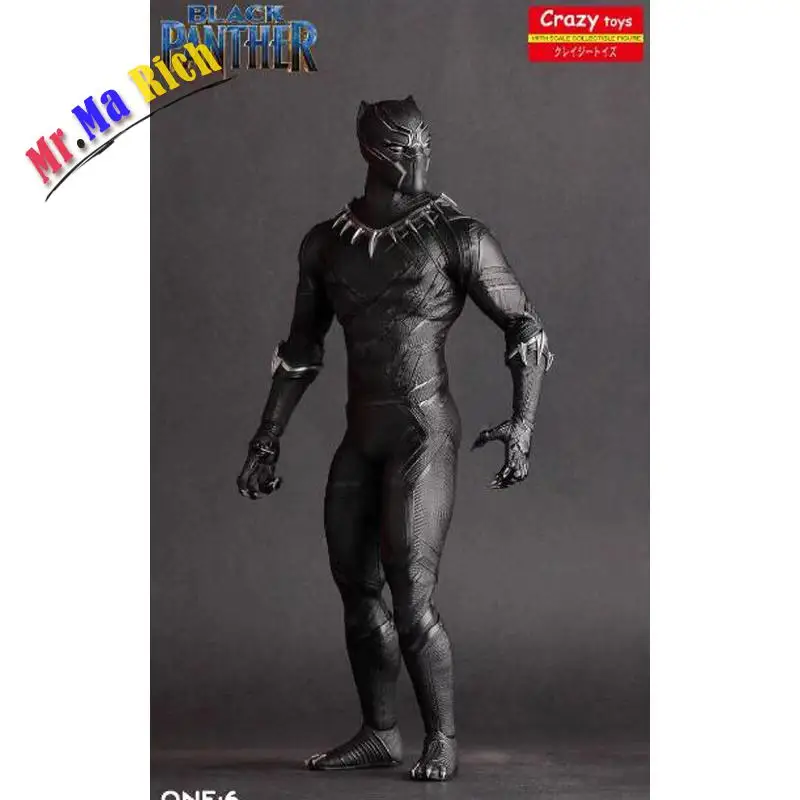 

26Cm Pazzo Giocattoli Pantera Nera Figura Guerra Civile Avengers Ant-man Black Panther Movable Action Figures Pvc Doll
