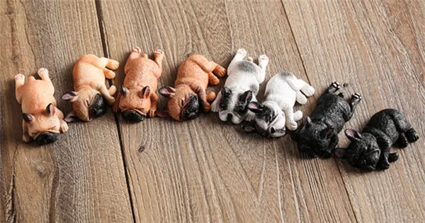 French Bull Dog Sleeping Lazy Pets Fridge Magnets PVC Figures Toys Car Home Office Decoration Gifts - W 7