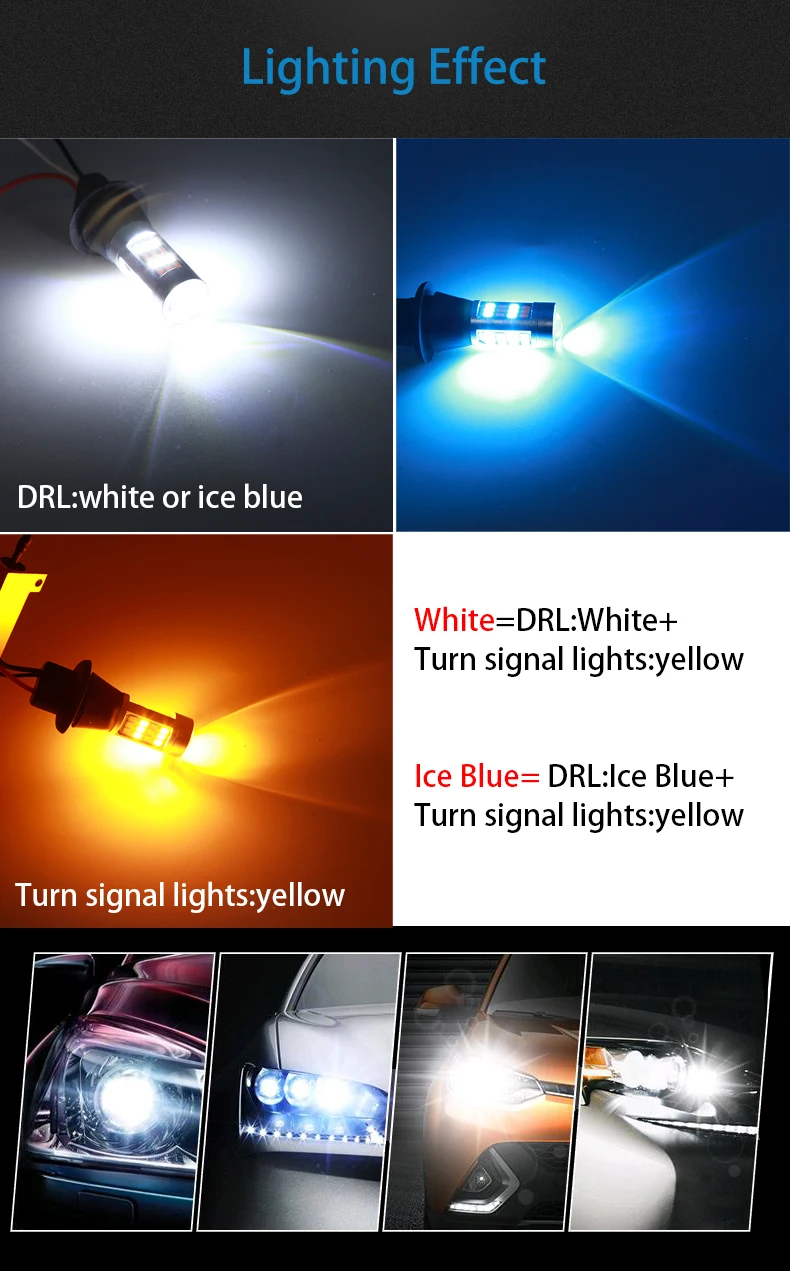 2PCS BA15S BAU15S 1156 P21W S25 T20 W21W WY21W 7440 light Daytime Running Light Turn Signal Dual Mode DRL LED External Lights (7)
