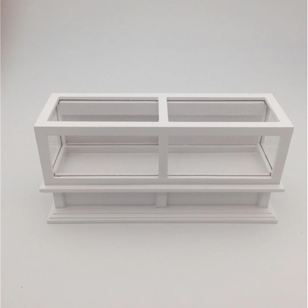 Handcrafts 1/12 Dollhouse Miniature Wooden Display Cabinet Showcase Shopwindow Model Shopping Mall Scenes