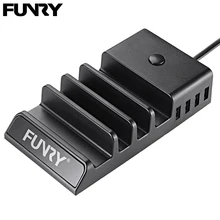 Funry CHG-EU002 Зарядное устройство USB с европейской вилкой 4 USB интерфейс разъем питания док-станция Быстрая зарядка для телефонов/столов длина линии 1,5 м черный