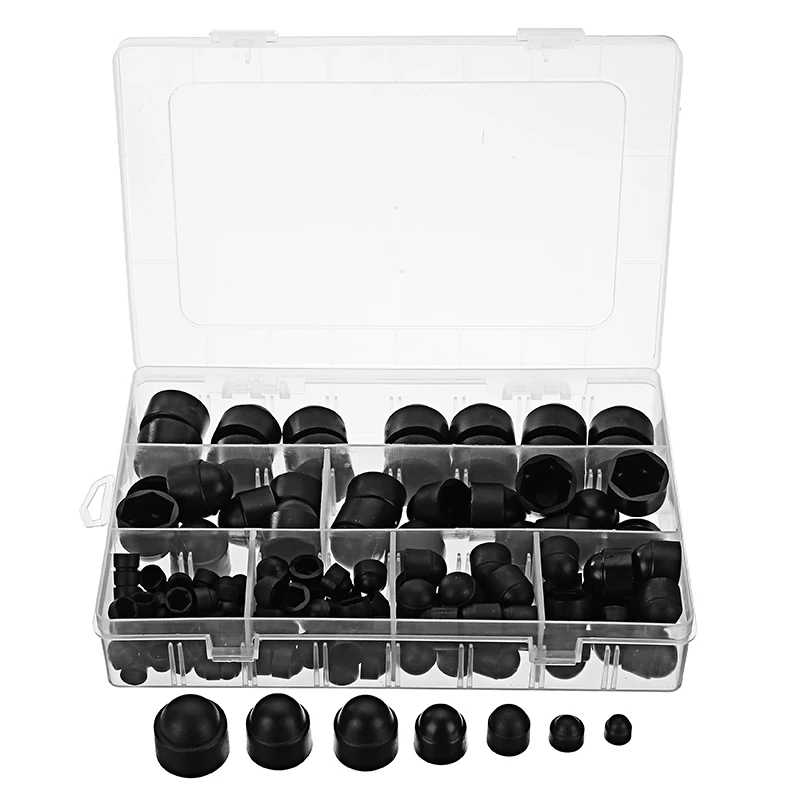 145 個黒ナットボルトカバー六角ボルトキャップゴムキャップm4 M5 M6 M8 M10 M12 Nut Bolt Sets Aliexpress