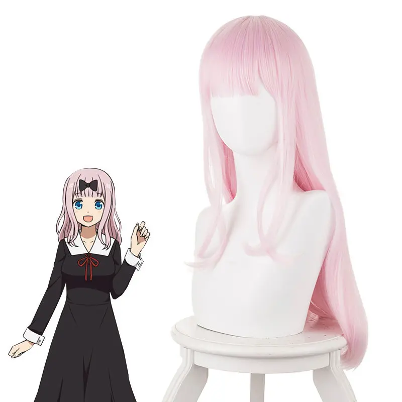 

"Kaguya-sama: Love Is War" long wig "Fujiwara Chika" Cosplay Wig pink long Wig Cap Halloween Costume play wigs "about 60cm"