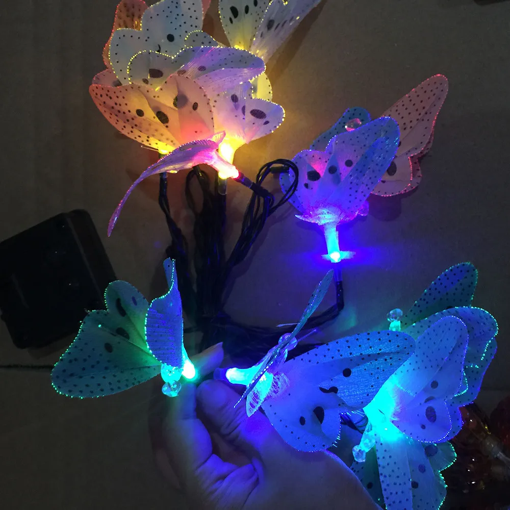 Солнечный 12LED Сказочный светильник-бабочка, открытый садовый декоративный фонарь, наземный фонарь, путь, садовый настил