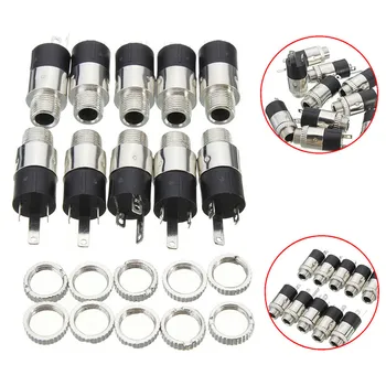 

10Pcs 3.5mm PJ392 Stereo Headphone Connector Adapter Power Plug Audio Video Jack Socket Plug with Nut