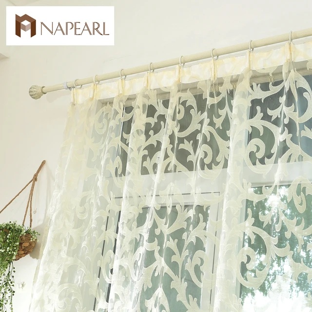 NAPEARL 1 Panel Decorative Valance European Luxury Jacquard Window Short Drapes