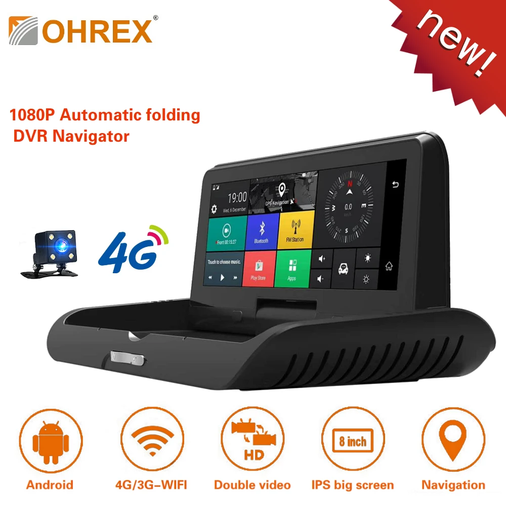 Alerte Gps G300 Mise à Jour Gratuite OHREX T905 Nouveau 4G Automatique pliage Voiture GPS Navigation Android  Bluetooth Google ADAS FHD 1080 P Voiture DVR touristique navigateur |  AliExpress