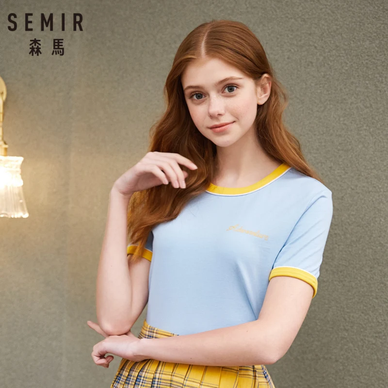 SEMIR/футболка с короткими рукавами для женщин Новинка 2019 года сезон лето принт