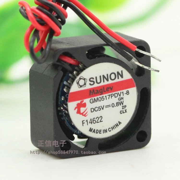 

New SUNON GM0517PDV1-8 5V 0.08W 1708 1.7cm 1.7cm * 1.7cm * 0.8cm Mini 2-wire Micro Fan...