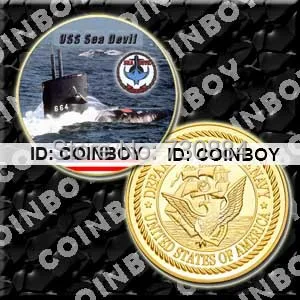 USS морской Дьявол(SSN-664) печатные Монетка