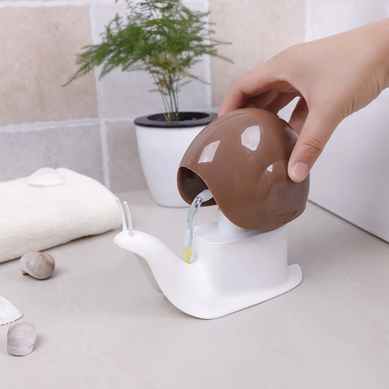 Bathroom Shampoo Dispenser Snail Shape Hand Soap Liquid Shampoo Shower Container YU-Home