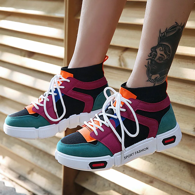 sock platform sneakers