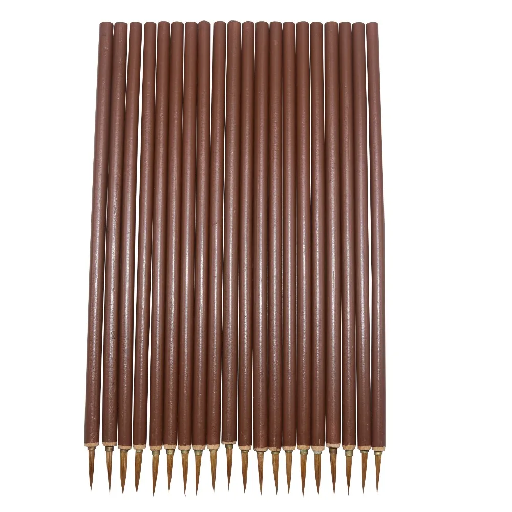 5 Pcs Brown Black Large Hook Line Pen Watercolor Brush Chinese Calligraphy Artist Art Student Learning Stationery Painting Tool