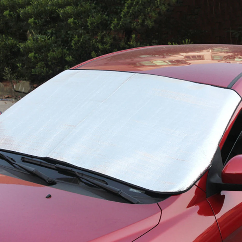

1pc 192 x 70cm car Anti Snow Frost Ice Shield Winter Windscreen Cover with Two Folded Ears Cover Heat Sun Shade Dust Protector