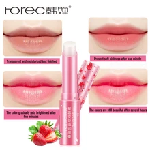 ROREC שפתון שפתון תות איפור שפתי קרם חסר צבע לאורך זמן שפתי עור מזין קרם לחות שפתי שפתונים(China)