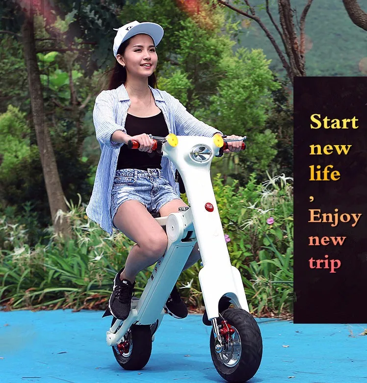 Cheap 2016 new style 350w 48v 8inch folding waterproof shock absorption folding mini Electric Scooter 12