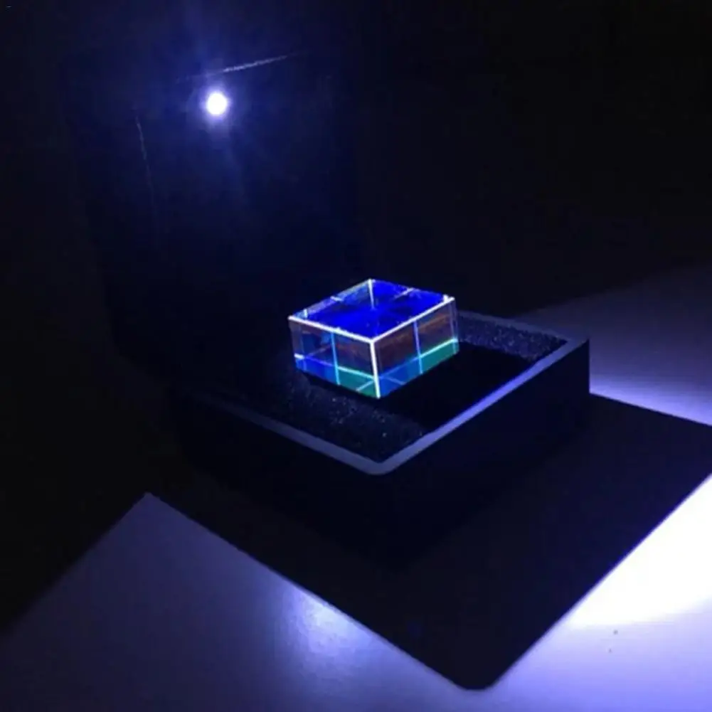 20X20 мм 6-гранная яркий свет сочетают в себе кубическая Призма красочные Стекло светоделительная Призма оптическом эксперименте инструмент с подарочной коробке