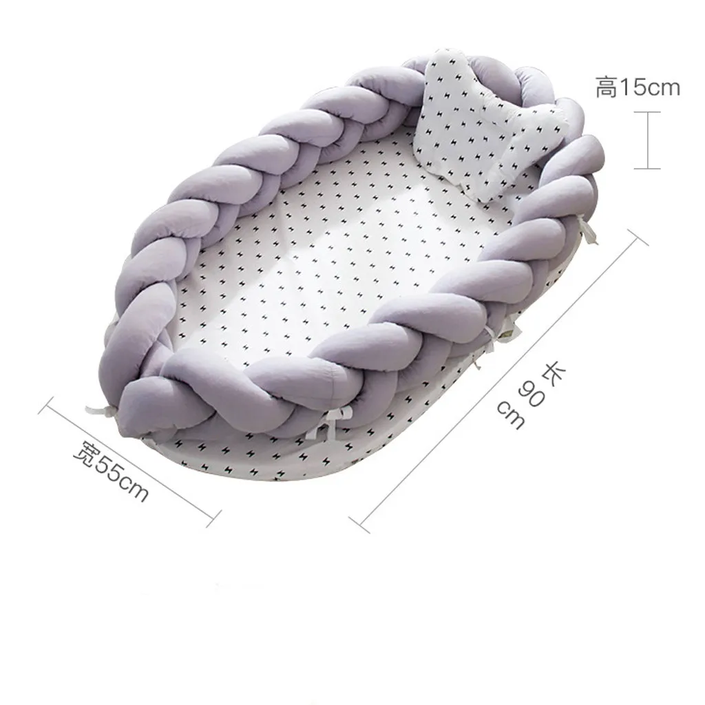 

Newborn Baby Knit Portable Removable And Washable Crib Travel Bed Nest Bed Crib