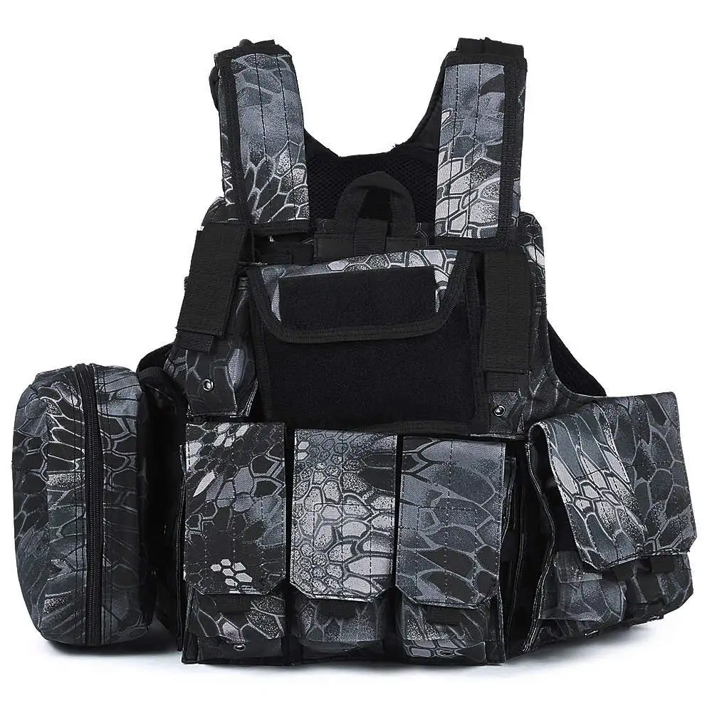 Охотничий Тактический Жилет с множеством карманов военный Molle Plate Carrier для мужчин страйкбол охота черный камуфляж жилет - Цвет: 10