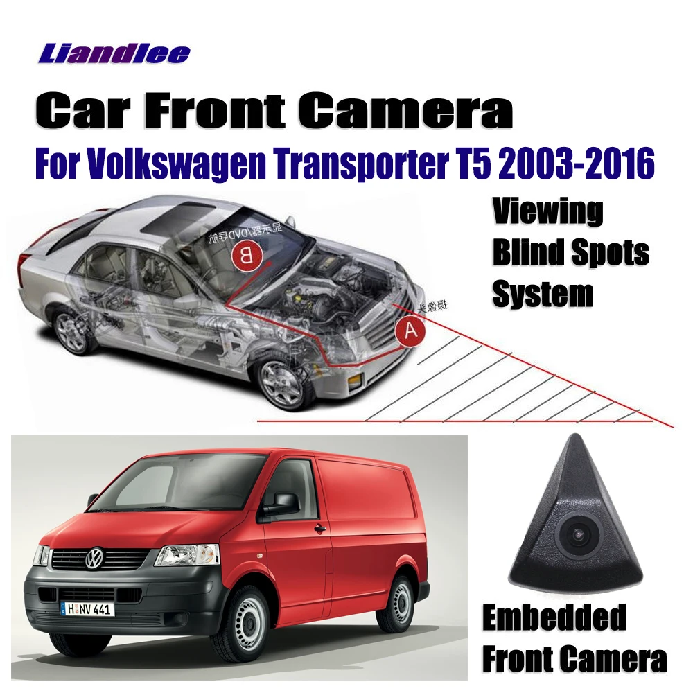 Автомобильная Камера Переднего Вида для Volkswagen VW Transporter T5 2003- встроенный логотип(не задняя парковочная камера