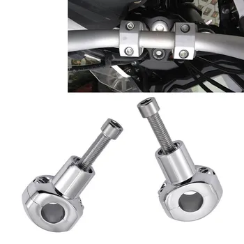 

Motorcycle Chrome 1" 25mm HandleBar Risers For Harley Honda Kawasaki Cruiser Chopper Cafe Racer Old School Bobber Touring