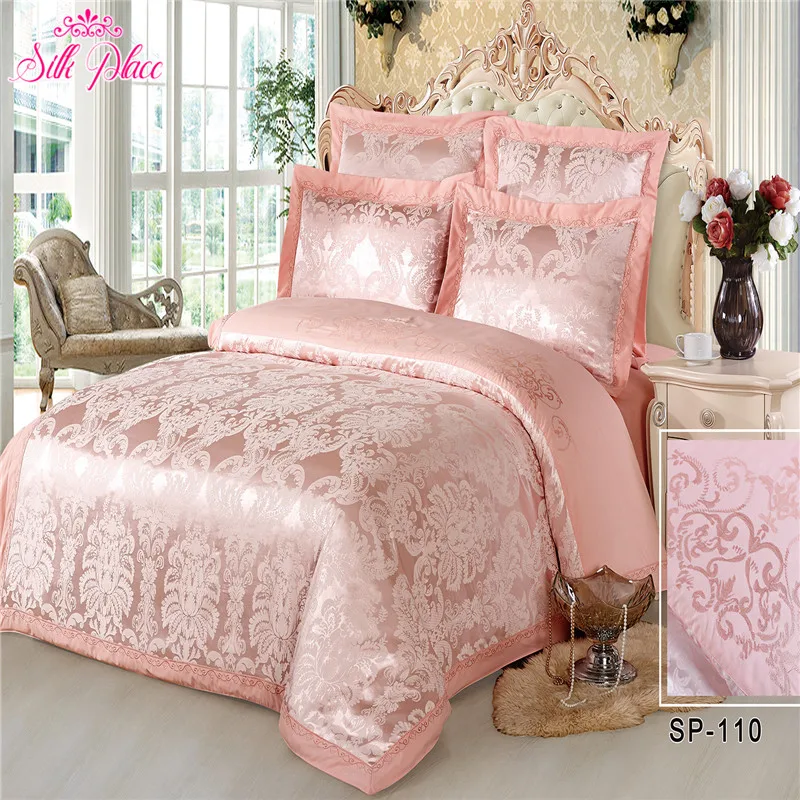 2018"Silk Place"Europe Size Quality Bedding Set Satin Jacquard Duvet